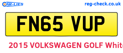FN65VUP are the vehicle registration plates.