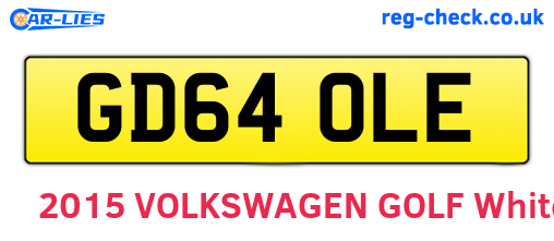 GD64OLE are the vehicle registration plates.