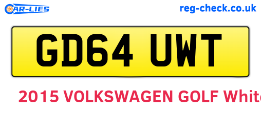 GD64UWT are the vehicle registration plates.