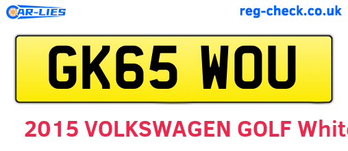 GK65WOU are the vehicle registration plates.