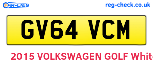GV64VCM are the vehicle registration plates.
