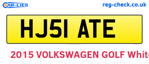 HJ51ATE are the vehicle registration plates.