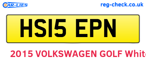 HS15EPN are the vehicle registration plates.