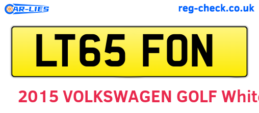 LT65FON are the vehicle registration plates.