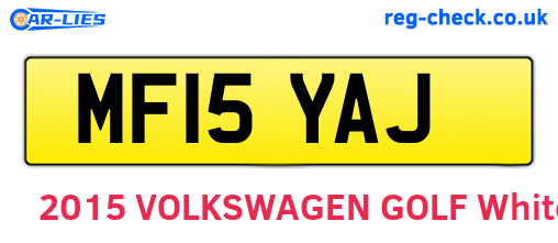 MF15YAJ are the vehicle registration plates.