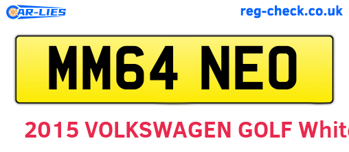 MM64NEO are the vehicle registration plates.