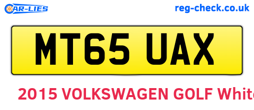 MT65UAX are the vehicle registration plates.