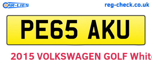 PE65AKU are the vehicle registration plates.
