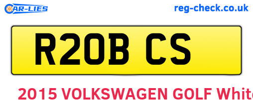 R20BCS are the vehicle registration plates.