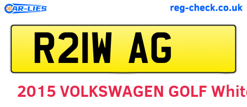 R21WAG are the vehicle registration plates.
