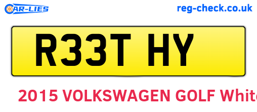 R33THY are the vehicle registration plates.