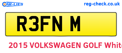 R3FNM are the vehicle registration plates.