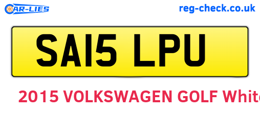 SA15LPU are the vehicle registration plates.