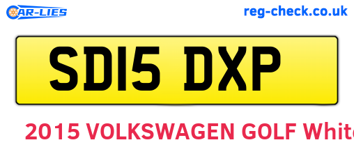 SD15DXP are the vehicle registration plates.