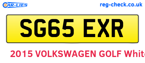 SG65EXR are the vehicle registration plates.