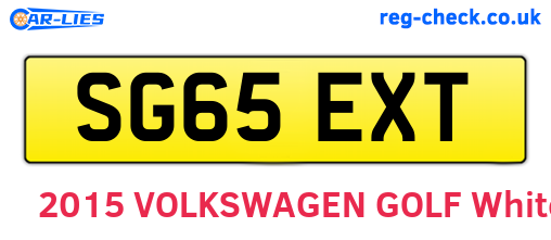 SG65EXT are the vehicle registration plates.