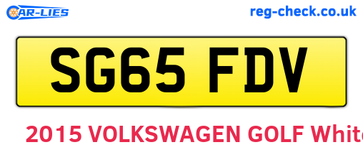 SG65FDV are the vehicle registration plates.