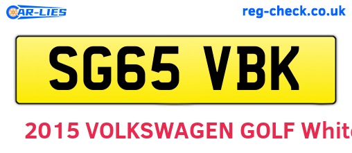 SG65VBK are the vehicle registration plates.
