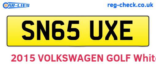 SN65UXE are the vehicle registration plates.