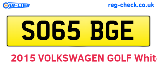 SO65BGE are the vehicle registration plates.