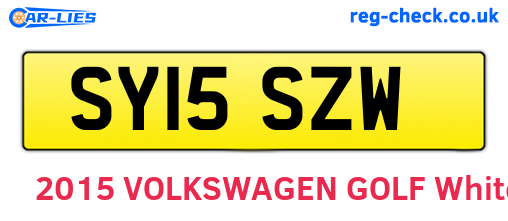 SY15SZW are the vehicle registration plates.