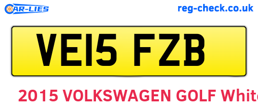 VE15FZB are the vehicle registration plates.