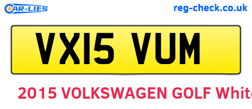 VX15VUM are the vehicle registration plates.