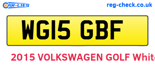 WG15GBF are the vehicle registration plates.