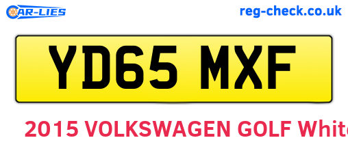 YD65MXF are the vehicle registration plates.