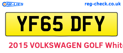 YF65DFY are the vehicle registration plates.