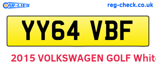 YY64VBF are the vehicle registration plates.