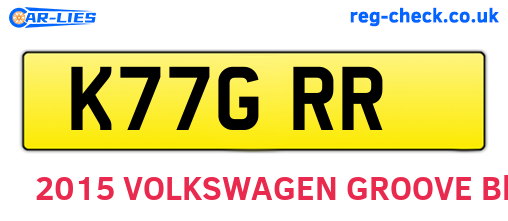 K77GRR are the vehicle registration plates.