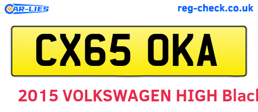 CX65OKA are the vehicle registration plates.