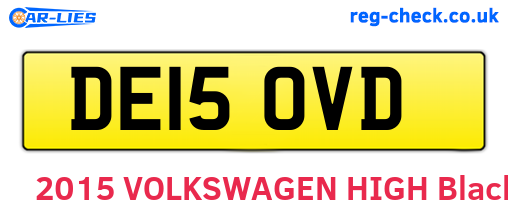 DE15OVD are the vehicle registration plates.