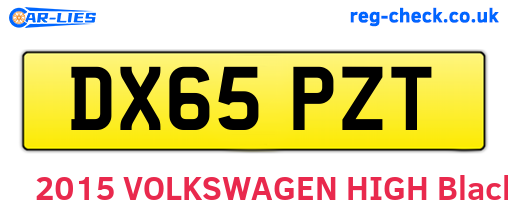 DX65PZT are the vehicle registration plates.