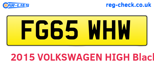 FG65WHW are the vehicle registration plates.