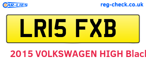 LR15FXB are the vehicle registration plates.