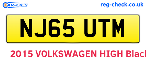 NJ65UTM are the vehicle registration plates.