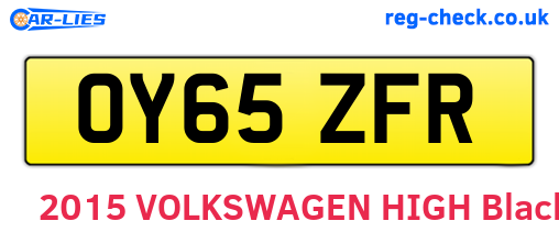 OY65ZFR are the vehicle registration plates.