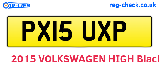 PX15UXP are the vehicle registration plates.