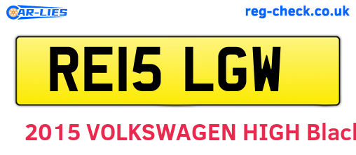 RE15LGW are the vehicle registration plates.