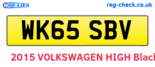 WK65SBV are the vehicle registration plates.