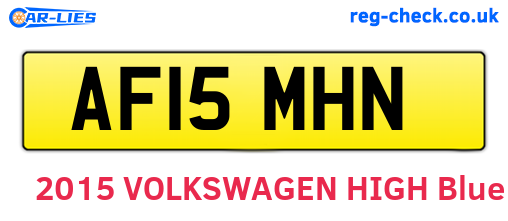 AF15MHN are the vehicle registration plates.