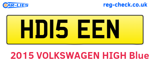 HD15EEN are the vehicle registration plates.