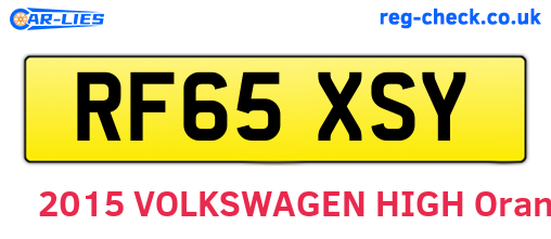 RF65XSY are the vehicle registration plates.