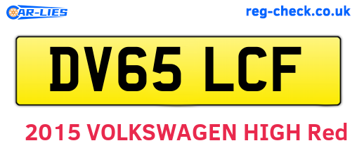 DV65LCF are the vehicle registration plates.