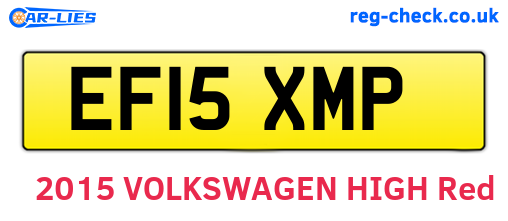 EF15XMP are the vehicle registration plates.