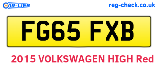 FG65FXB are the vehicle registration plates.