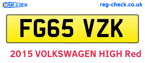 FG65VZK are the vehicle registration plates.