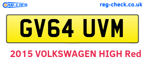 GV64UVM are the vehicle registration plates.